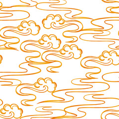 Chinese traditional  seamless patterns,  clouds, elements and ornaments. seamless patterns in Chinese and Japanese style for card, print, flyers, posters, merch, covers	