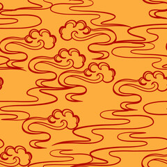 Chinese traditional  seamless patterns,  clouds, elements and ornaments. seamless patterns in Chinese and Japanese style for card, print, flyers, posters, merch, covers	