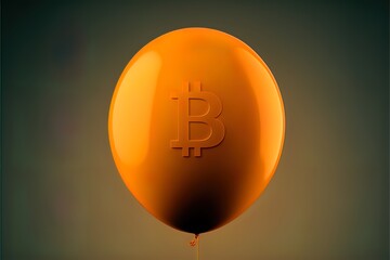 Bitcoin in a balloon. Generation AI.