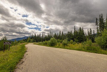 nature sceneries along the Highway from Prince George to Jasper National Park, Alberta, Canada 