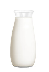 Milk in the glass on transparent png, easy to use