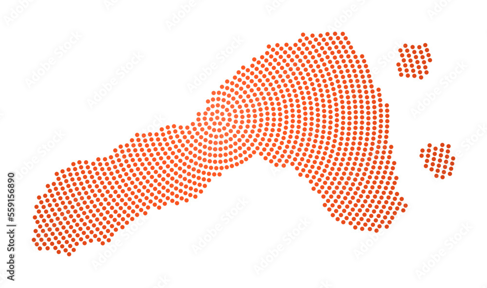 Poster ko lipe dotted map. digital style shape of ko lipe. tech icon of the island with gradiented dots. be