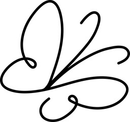Butterfly outline icon. PNG image