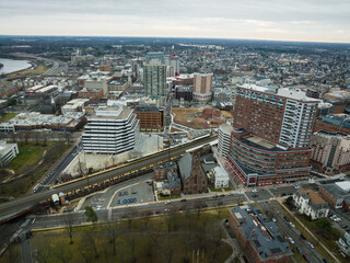 Obraz premium Aerial Drone of Rutgers New Brunswick