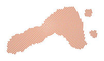 Ko Lipe dotted map. Digital style shape of Ko Lipe. Tech icon of the island with gradiented dots. Beautiful vector illustration.