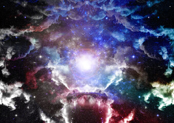 galaxy in a free space. 3D rendering