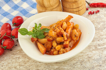 Roasted pork with white beans