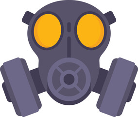 Stencil gas mask icon flat vector. Chemical air. Toxic army isolated