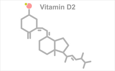 Simplified formula icon of Vitamin D2.