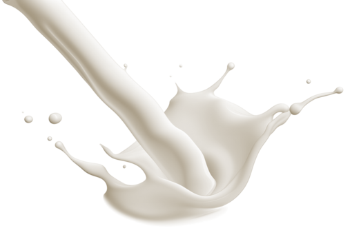 Milk Splash  on transparent png, easy to use