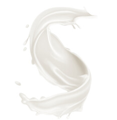 Milk Splash  on transparent png, easy to use - obrazy, fototapety, plakaty