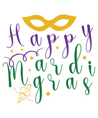 happy Mardi grass quotes commercial use digital download png file on white background