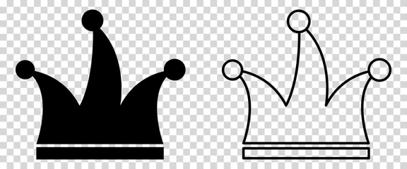 Set of jester hat icons. Vector illustration isolated on transparent background