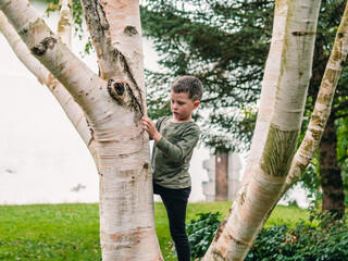 elementary child learns in nature