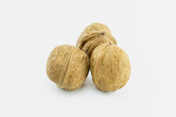 walnut on white background
