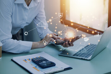 Digital transformation technology strategy, IoT, internet of things. transformation of ideas and the adoption of technology in business in the digital age, enhancing global business capabilities. Ai