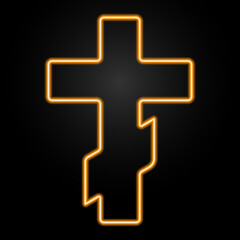 Obraz premium orthodox church neon sign, modern glowing banner design, colorful modern design trends on black background. Vector illustration.