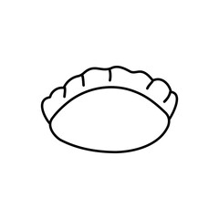 Asian dumpling in doodle style. Asian food for restaurants menu