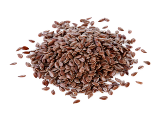 Flax seeds heap isolated on  transparent png