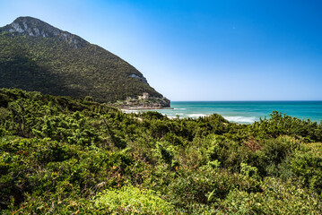 Sabaudia, Latina district, Lazio, Italy, the Paola tower, Circeo mount