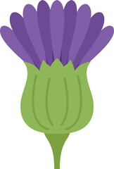 Highland thistle icon flat vector. Flower plant. Marian seed isolated