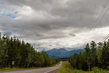 landscape along the road that go from Prince Rupert to Prince George, British Columbia, Canada