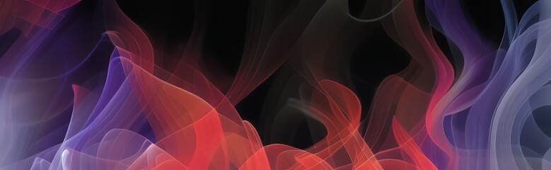 Colorful smoke background in a black background for design.