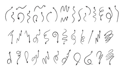 Collection of hand drawn vector arrows