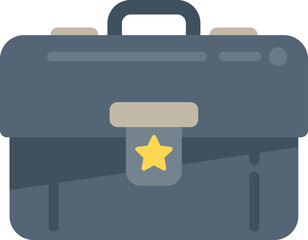 Work briefcase icon flat vector. Event time. People meeting isolated