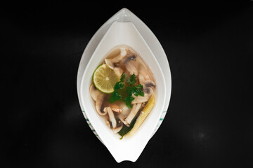 Shiitake chinese soup with mushrooms