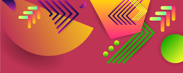 Courage stylish Abstract background on real pink Viva Magenta color futuristic elements banner geometric pink gradient for web or print
