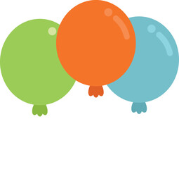 Event balloons icon flat vector. Company event. Calendar manager isolated