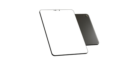 Modern black tablet computer isolated on white background. Tablet pc