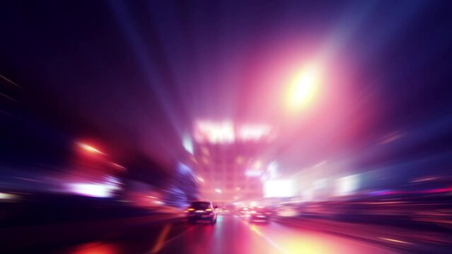 Timel apse Traffic at Night 4k