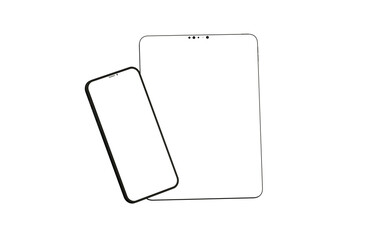 Realistic horizontal black tablet pc pad computer mockups