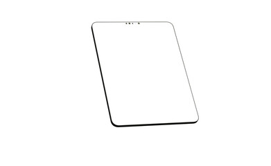 Tablet 3d computer with blank screen - mockup
