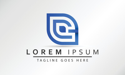 Vector Logo Design Template. Blue Hexagon Infinity Loop Shape, Business Technology Abstract Symbol. Letter G Icon.