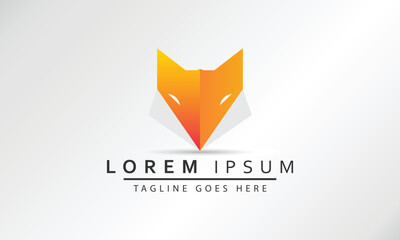 Naklejka premium Vector Abstract Fox Logo. Material Design Origami Style, Fox Head Vector Illustration. Illustration Of Fox Head Cartoon Style.