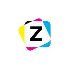 Letter Z with CMYK Color Logo Design 002