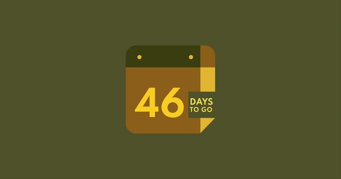 46 days to go calendar icon, 46 days countdown modern animation, Countdown left days