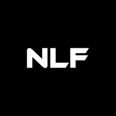 NLF letter logo design with black background in illustrator, vector logo modern alphabet font overlap style. calligraphy designs for logo, Poster, Invitation, etc.