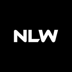 NLW letter logo design with black background in illustrator, vector logo modern alphabet font overlap style. calligraphy designs for logo, Poster, Invitation, etc.