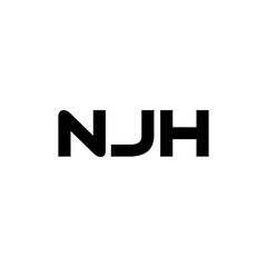 NJH letter logo design with white background in illustrator, vector logo modern alphabet font overlap style. calligraphy designs for logo, Poster, Invitation, etc.