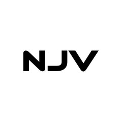 NJV letter logo design with white background in illustrator, vector logo modern alphabet font overlap style. calligraphy designs for logo, Poster, Invitation, etc.