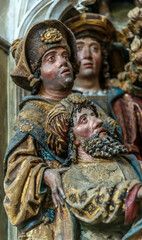 Personnages médiévaux dans la cathédrale d'Amiens, Picardie, France