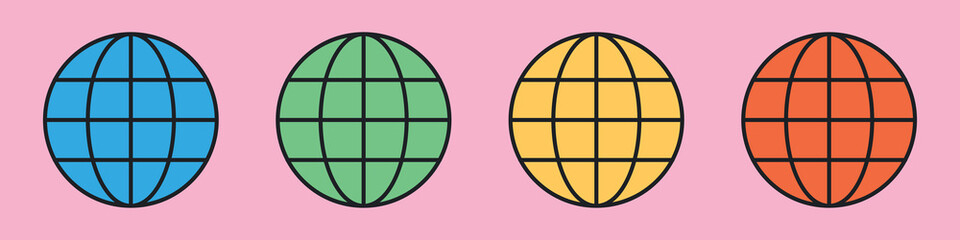 Browser icons set. PC user interface from the 90s. Retro style. Old design. Vector illustration