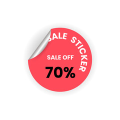 70 percent peeling sticker pink color for sale off, pink circle price tag.
