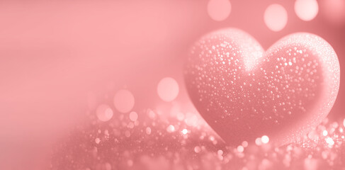 Pink Heart shapes on abstract light glitter background in love concept for valentines day with sweet and romantic moment
