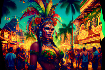 Generative AI render of the carnival in Rio