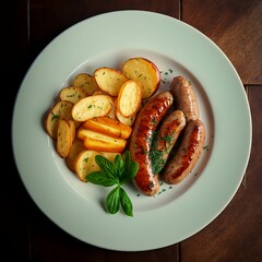 sausages and potatoes